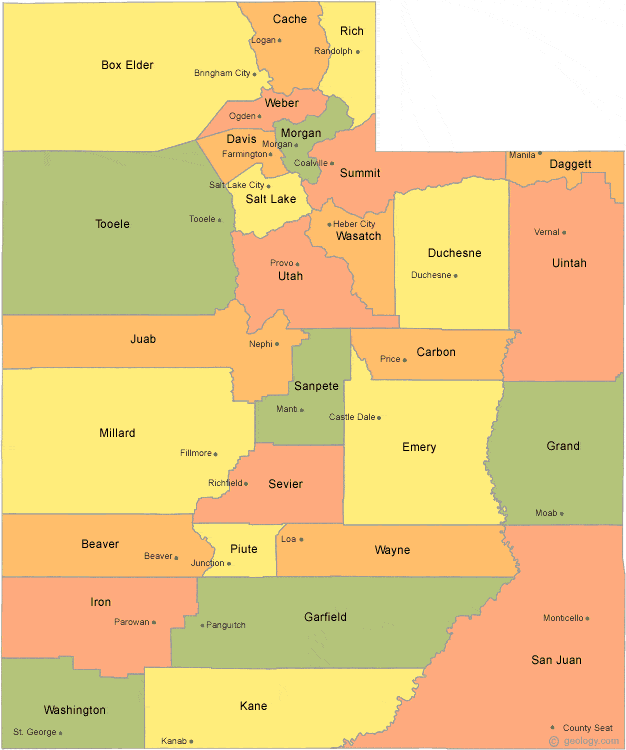 Utah county map